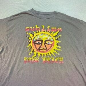 Sublime Long Beach Sun Graphic Short Sleeve T-Shirt - Gray